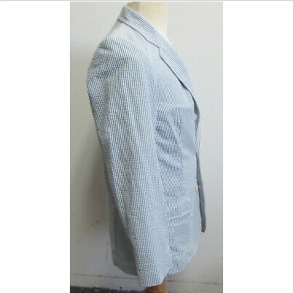 POLO RALPH LAUREN Light Blue Striped Blazer Size L - Picture 3 of 5